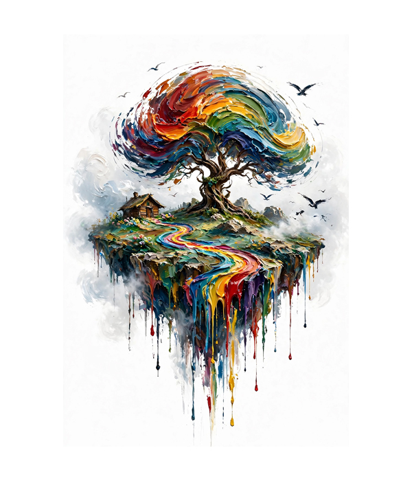 M377 portrait_ 45x65 Modern art_A Tree of Imagination - Image 1