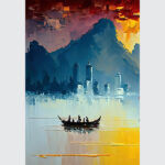 Golden Voyage - The Mountain Lake at Dusk