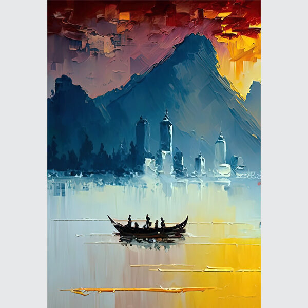 Golden Voyage - The Mountain Lake at Dusk