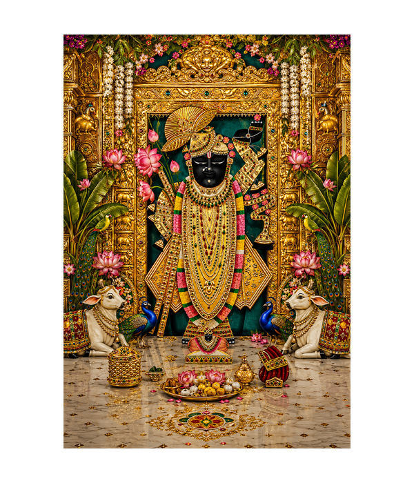 M1116 portrait_ 45x65 Modern art_A Royal Shrinathji – Divine Grandeur - Image 1