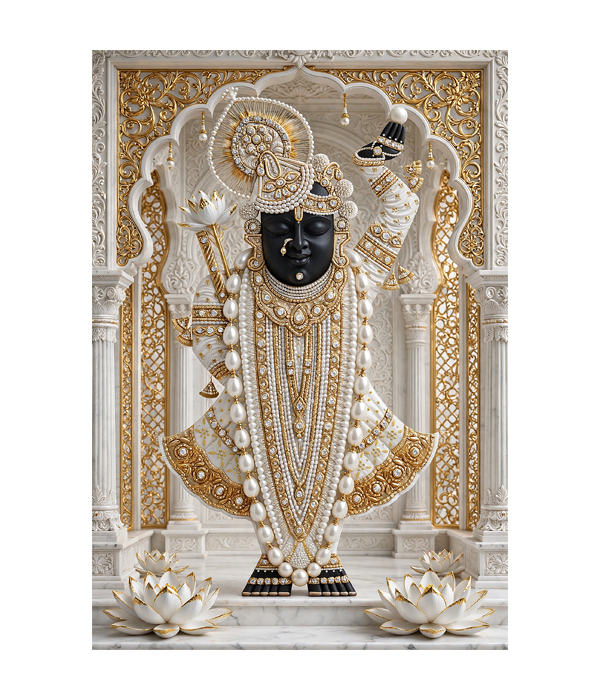 M1117 portrait_ 45x65 Modern art_A Divine Elegance – Shrinathji - Image 1