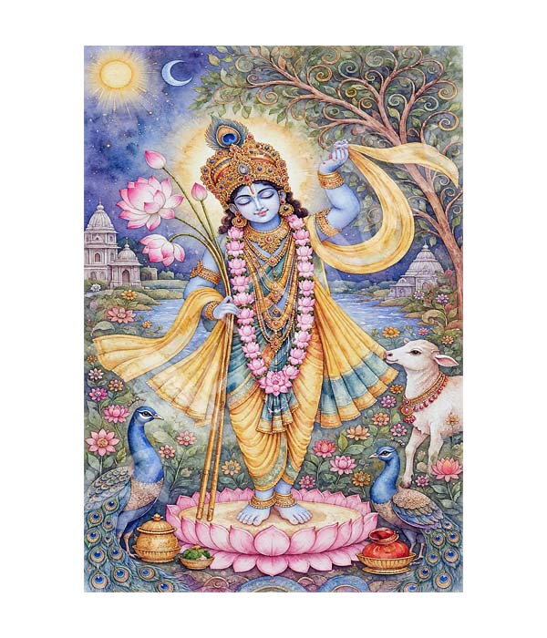 M1154 portrait_ 45x65 Modern art_A Divine Vrindavan - Image 1