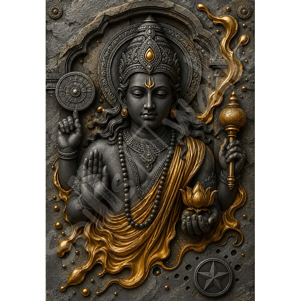 Golden Drape Lord Vishnu