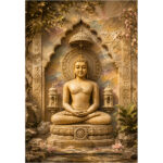 Shanti Mudra - The Meditative Jain Tirthankara Stone Art
