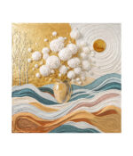 Golden Serenity Floral Waves