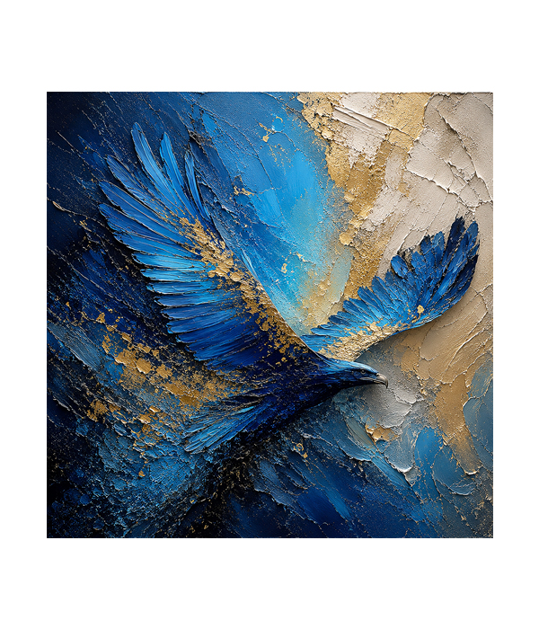M385 square_ 45x45 Modern art_A Wings of Royal Blue - Image 1