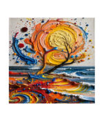 Colorful Swirl Sunset Ocean Canvas