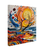 Colorful Swirl Sunset Ocean Canvas - Image 2