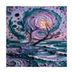 Purple Swirl Sunset Ocean