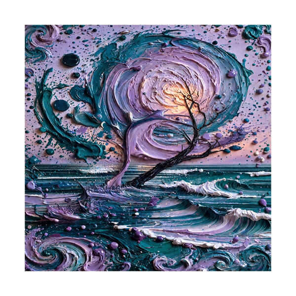 Purple Swirl Sunset Ocean