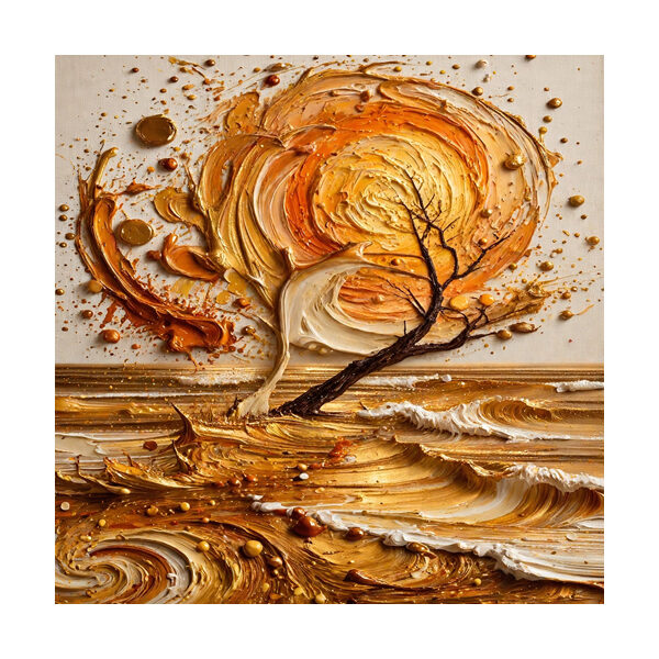 Golden Swirl Sunset Ocean