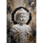 White Marble Buddha Enso Canvas