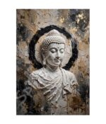 White Marble Buddha Enso Canvas