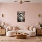 White Marble Buddha Enso Canvas - Image 3