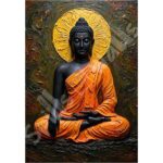 Meditating Buddha Golden Halo