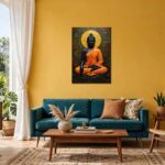 Meditating Buddha Golden Halo - Image 3