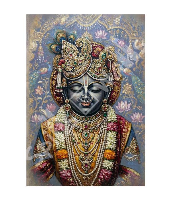 MP_1167 portrait_ 45x65 Modern art_A Divine Shrinathji Mukharvind Closeup - Image 1