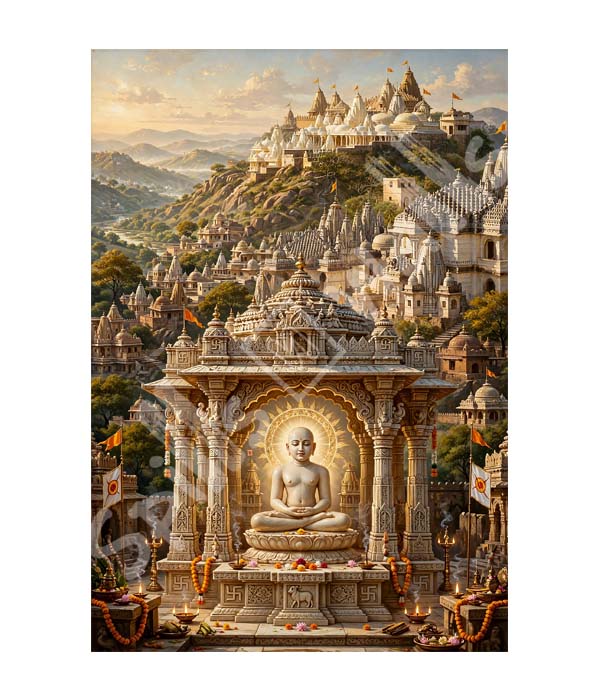MP_1168 (A) portrait_ 45x65 Modern art_A Palitana Shatrunjay Jain Temple - 2 - Image 1