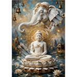Jain Tirthankara Meditation with Divine Elephant