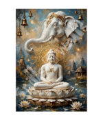 Jain Tirthankara Meditation with Divine Elephant