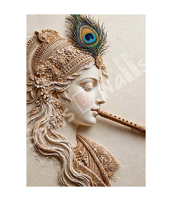 M3024 portrait_ 45x65 Modern art_A Divine Krishna Flute - Image 1