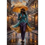 Golden Umbrella Lady