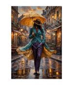Golden Umbrella Lady